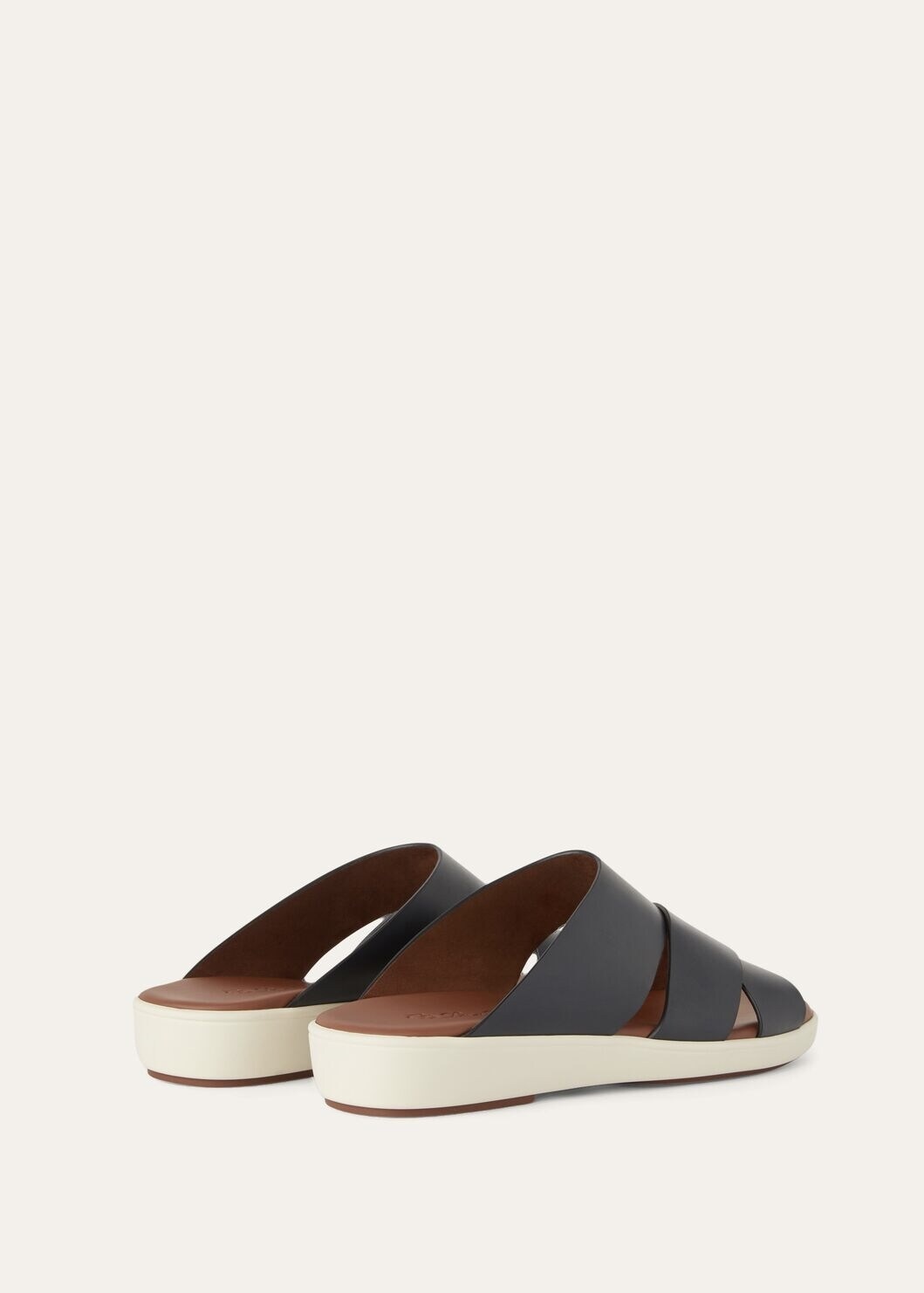 Palm bull leather sandal - Navy Blue W000