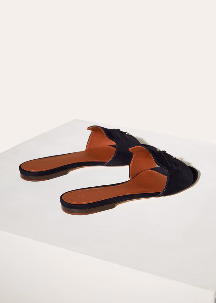 Summer Charms Sandal Suede Goatskin - Navy Blue